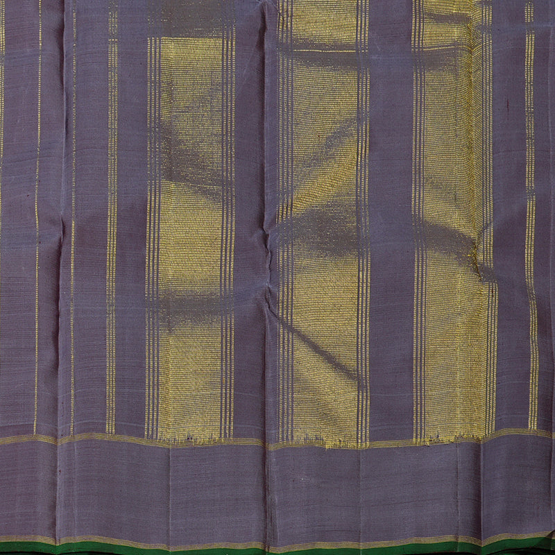Hayagrivas Rosewood Pink Handloom Kanjivaram Silk Saree with Dark Grey Border KBE59D1-3