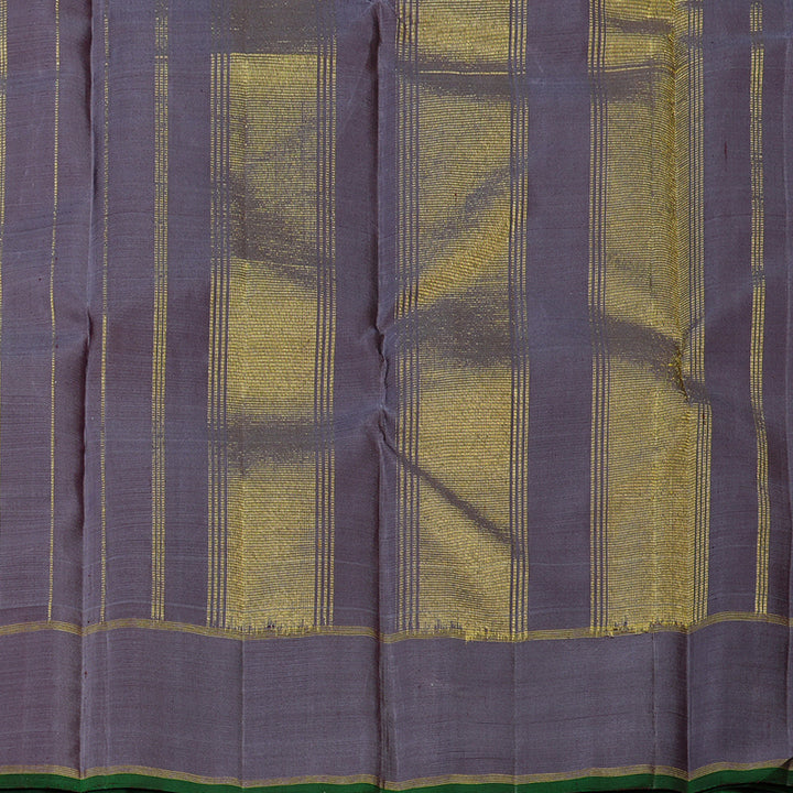 Hayagrivas Rosewood Pink Handloom Kanjivaram Silk Saree with Dark Grey Border KBE59D1-3