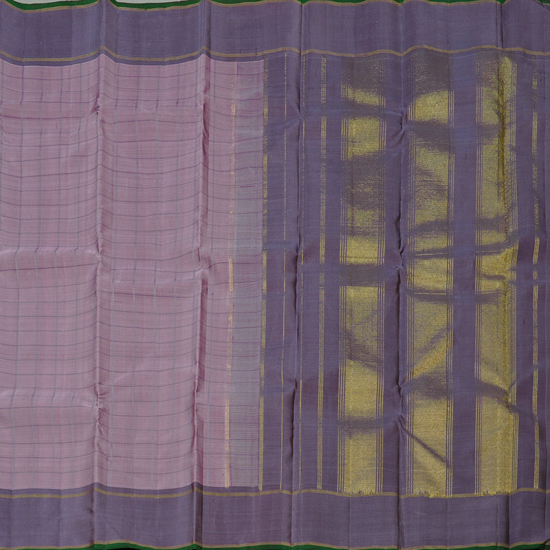 Hayagrivas Rosewood Pink Handloom Kanjivaram Silk Saree with Dark Grey Border KBE59D1-3