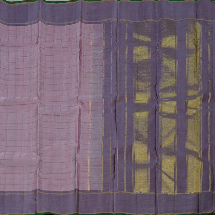 Hayagrivas Rosewood Pink Handloom Kanjivaram Silk Saree with Dark Grey Border KBE59D1-3