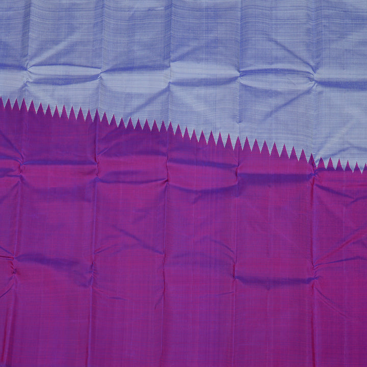 Hayagrivas Sky Blue Handloom Kanjivaram Silk Saree with Purple Border KBE59D4-3