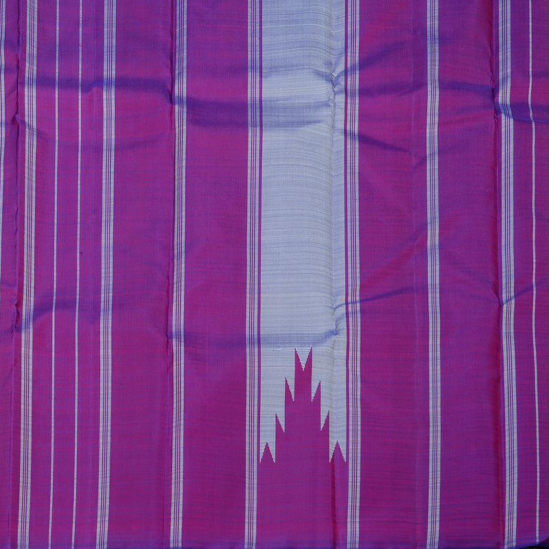 Hayagrivas Sky Blue Handloom Kanjivaram Silk Saree with Purple Border KBE59D4-3