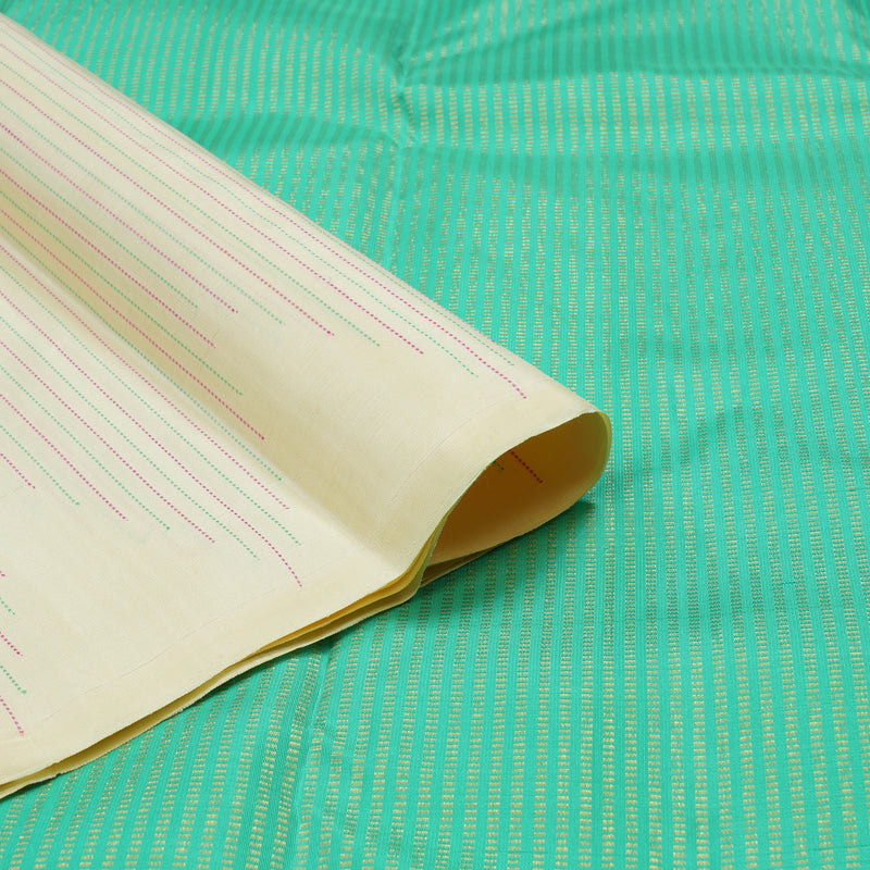 Hayagrivas Handloom Half White Kanjivaram Silk Saree KBE59D4-4