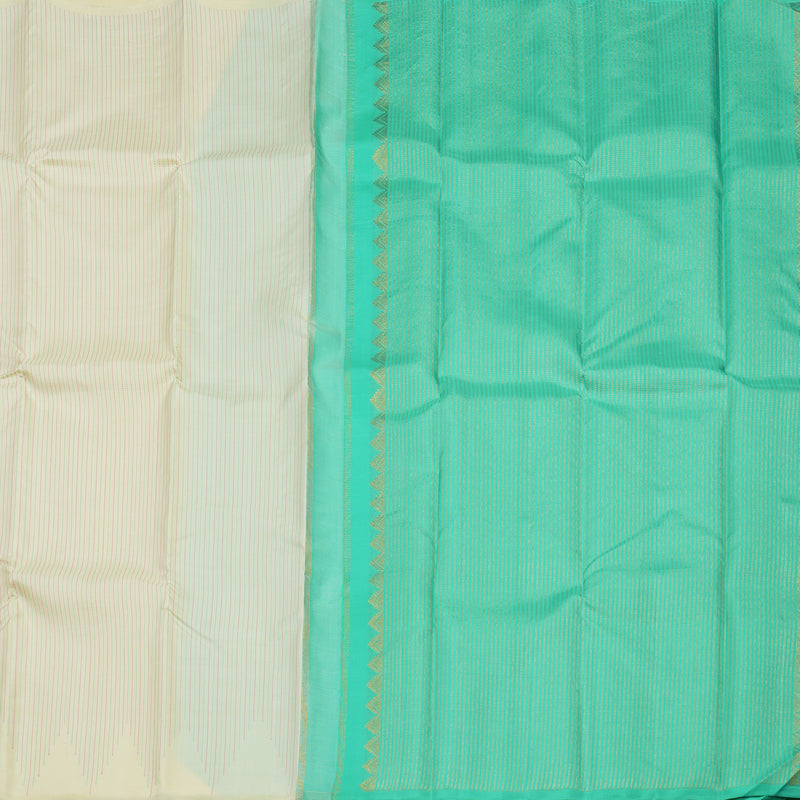 Hayagrivas Handloom Half White Kanjivaram Silk Saree KBE59D4-4