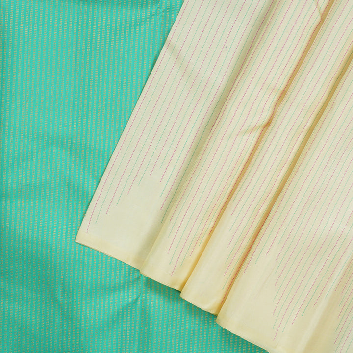 Hayagrivas Handloom Half White Kanjivaram Silk Saree KBE59D4-4