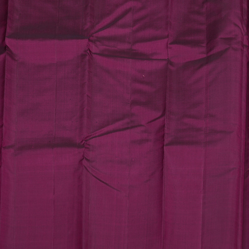 Hayagrivas Handloom Kanjivaram silk saree in sophisticated Grey with purple Temple  raising border KBE59D5-1