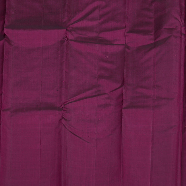 Hayagrivas Handloom Kanjivaram silk saree in sophisticated Grey with purple Temple  raising border KBE59D5-1