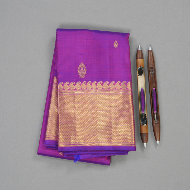 Hayagrivas Handloom Pure Kanjivaram Silk Saree in Regal Purple KBE5D19-1