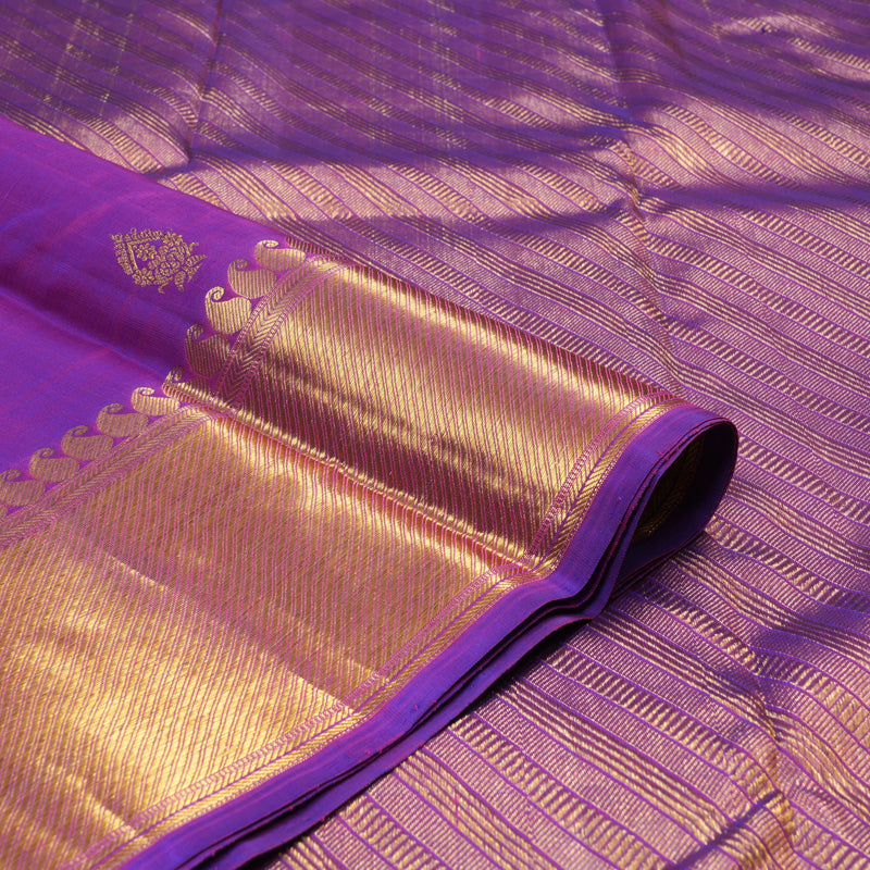 Hayagrivas Handloom Pure Kanjivaram Silk Saree in Regal Purple KBE5D19-1