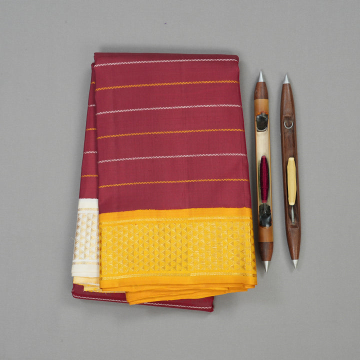 Hayagrivas Handloom Pure Kanjivaram Silk Saree in Majestic Maroon KBE600F5-1