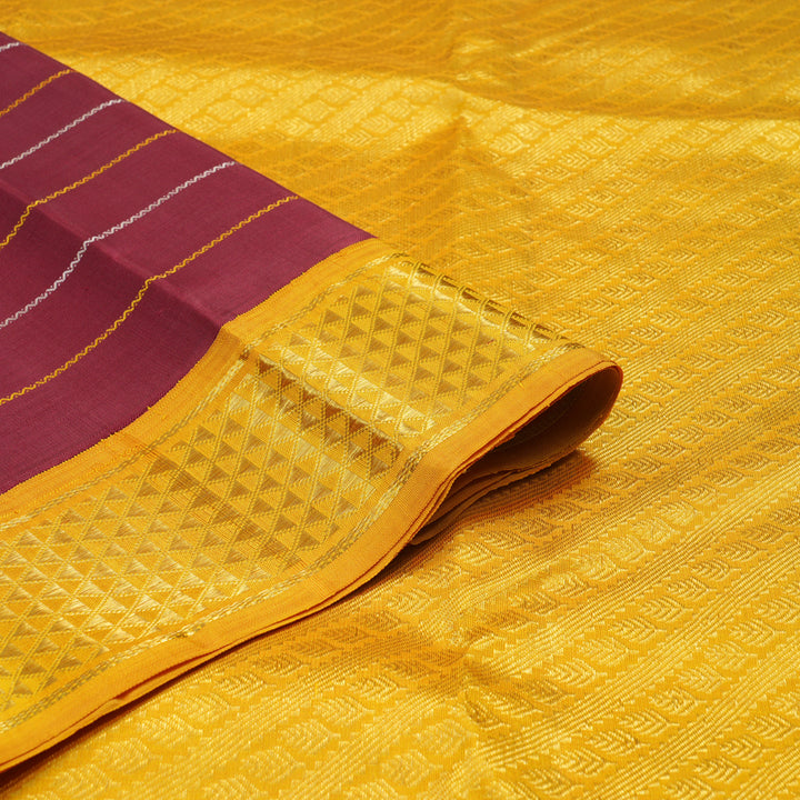 Hayagrivas Handloom Pure Kanjivaram Silk Saree in Majestic Maroon KBE600F5-1