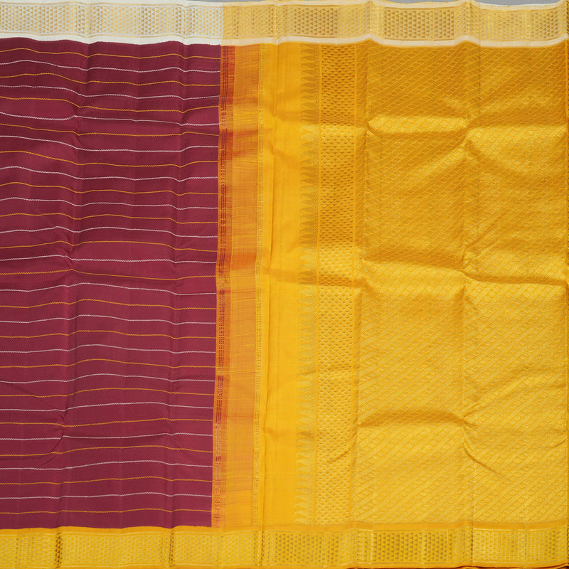 Hayagrivas Handloom Pure Kanjivaram Silk Saree in Majestic Maroon KBE600F5-1