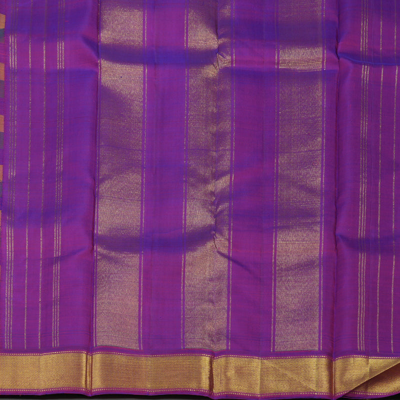 Hayagrivas Handloom Multicolour Checks Kanjivaram Silk Saree with Multicolour border KBE601F2-2
