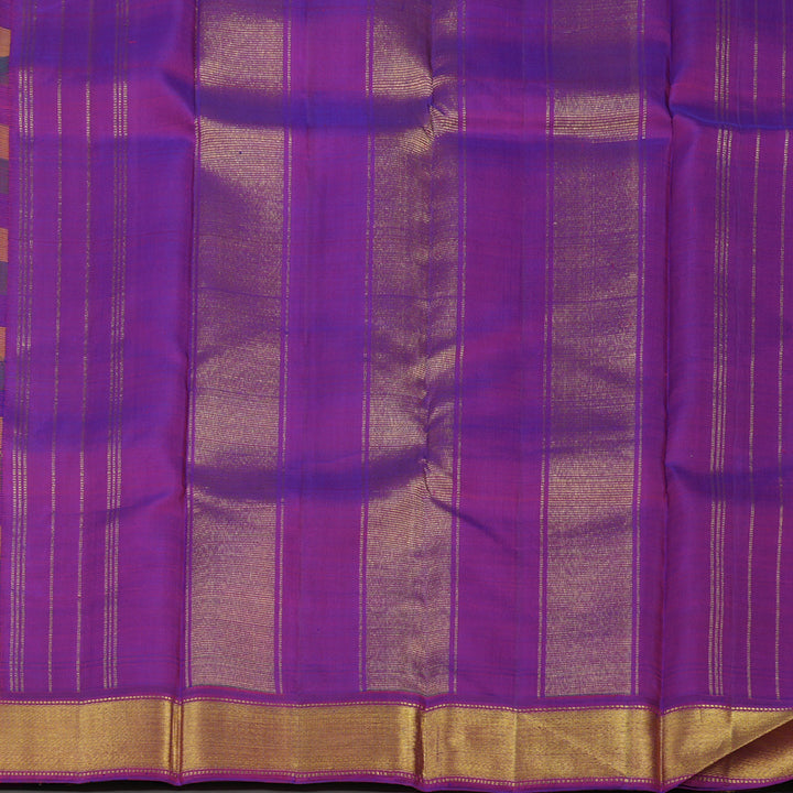 Hayagrivas Handloom Multicolour Checks Kanjivaram Silk Saree with Multicolour border KBE601F2-2