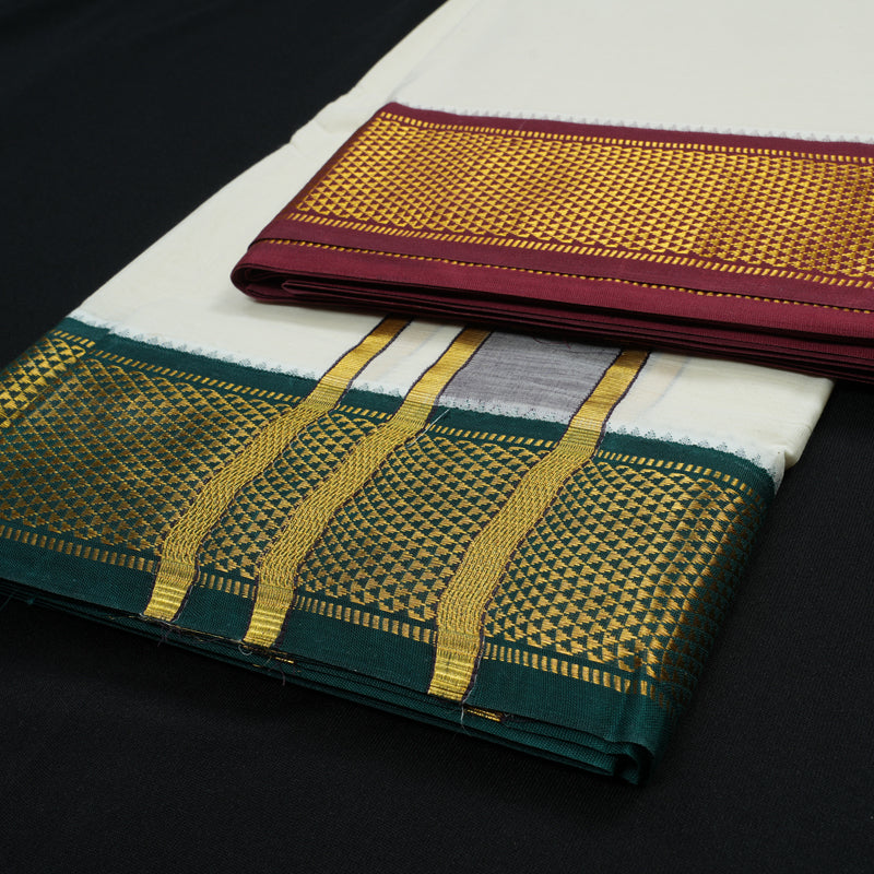 Hayagrivas Handloom 10*6 Pure Cotton Dhoti 16 KAN KBE607F9-1