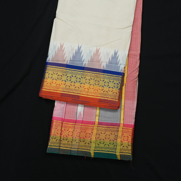 Hayagrivas Handloom 10*6 Pure Cotton Dhoti KBE608F2-1