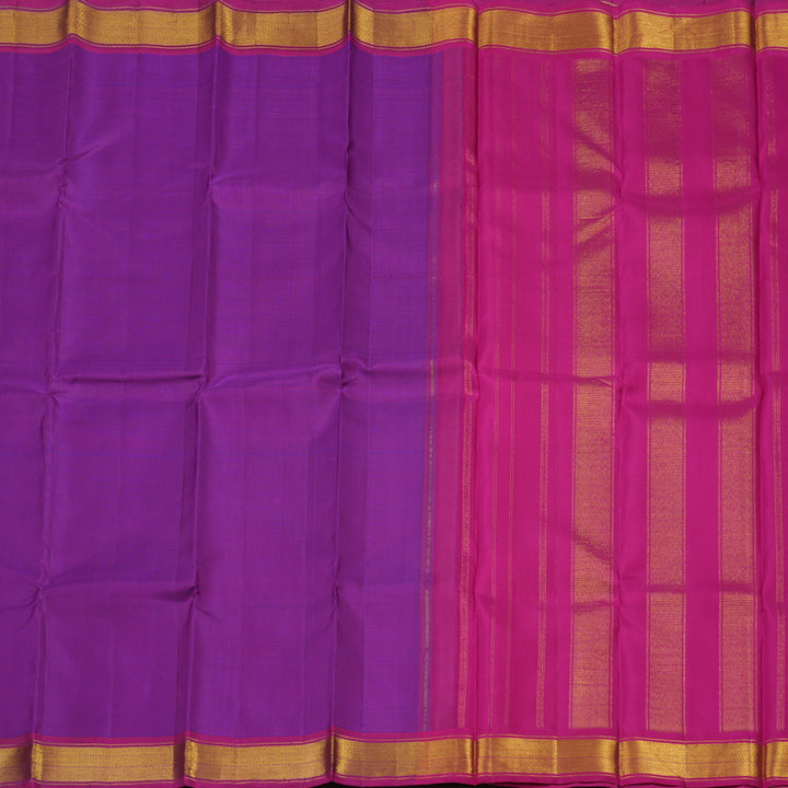 Hayagrivas Handloom Pink & Purple Kanjivaram Silk Saree with Magenta Border KBE60D1-1