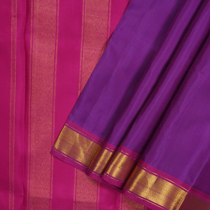 Hayagrivas Handloom Pink & Purple Kanjivaram Silk Saree with Magenta Border KBE60D1-1