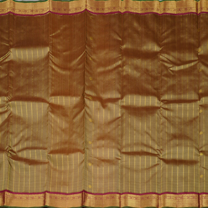 Hayagrivas Handloom Kanjivaram Silk Saree in Earthy Sand Brown KBE60D6-2