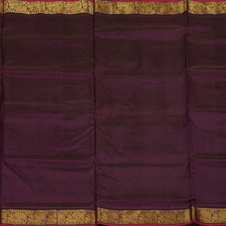 Hayagrivas Handloom Wine Purple Ten Yards Kanjivaram Silk Cotton Saree KBE614F9-3