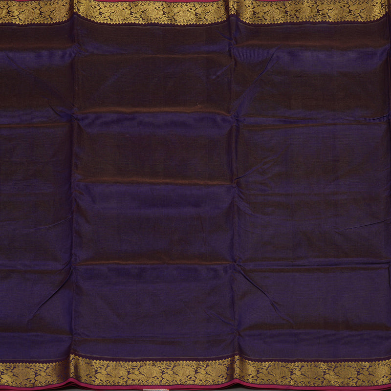 Hayagrivas Handloom Deep Violet Ten Yards Kanjivaram Silk Cotton Saree KBE614F9-7