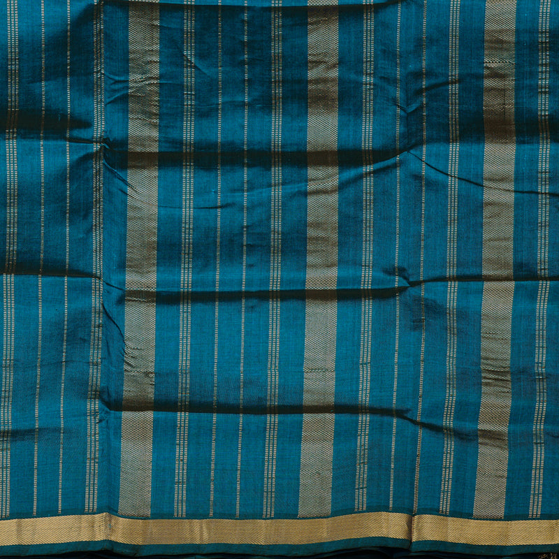 Hayagrivas Handloom Pure Silk Cotton Saree in Spellbinding Dark Cobalt Blue KBE61D1-10