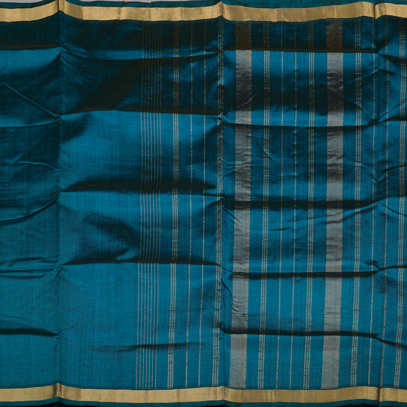 Hayagrivas Handloom Pure Silk Cotton Saree in Spellbinding Dark Cobalt Blue KBE61D1-10