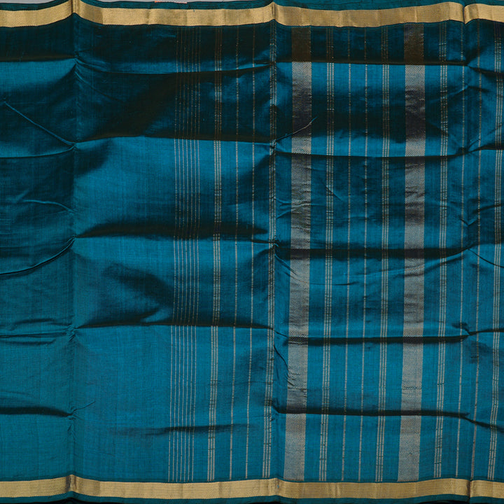 Hayagrivas Handloom Pure Silk Cotton Saree in Spellbinding Dark Cobalt Blue KBE61D1-10