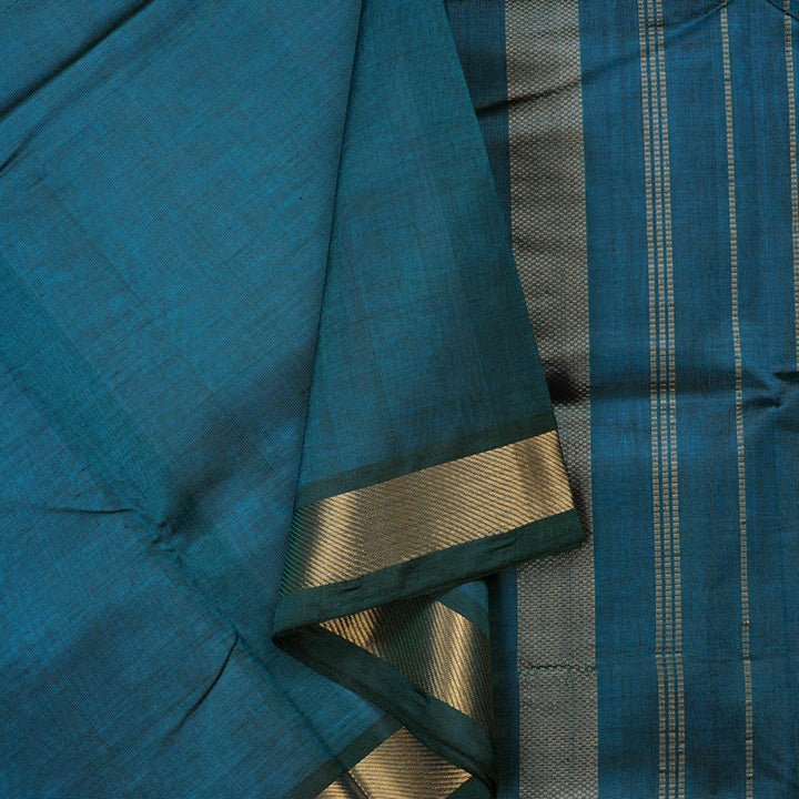 Hayagrivas Handloom Pure Silk Cotton Saree in Spellbinding Dark Cobalt Blue KBE61D1-10