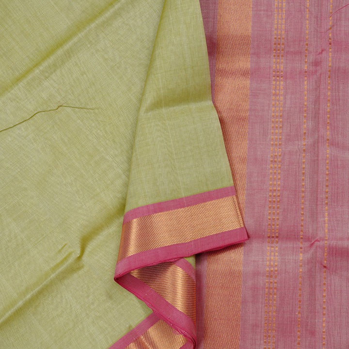 Hayagrivas Handloom Pure Silk Cotton Saree in Serene Light Elaichi Green KBE61D1-7