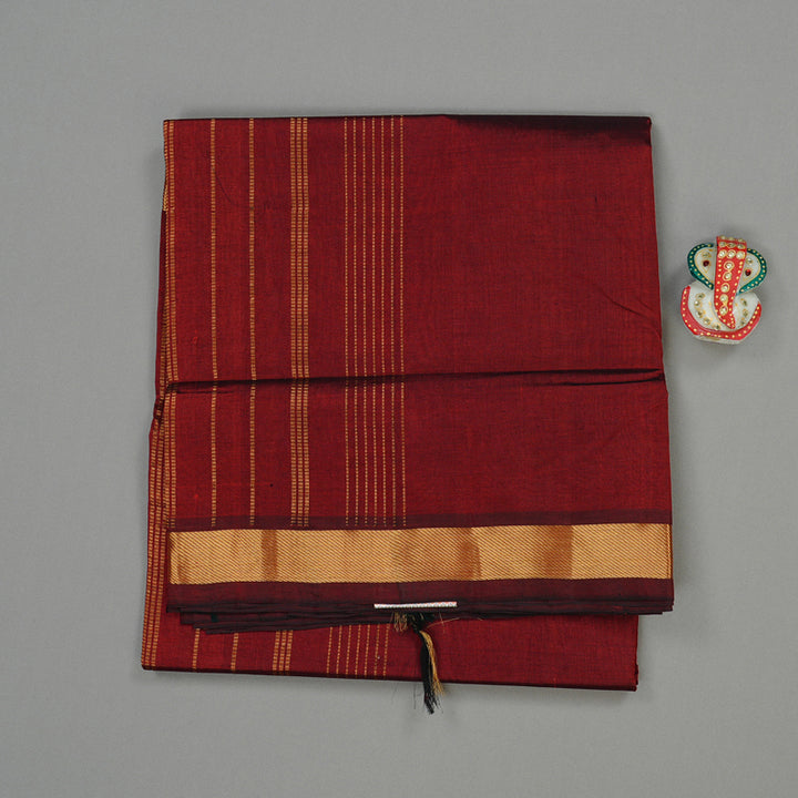 Hayagrivas Handloom Pure Silk Cotton Saree in Dramatic Wine Maroon KBE61D1-8