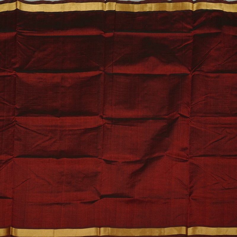 Hayagrivas Handloom Pure Silk Cotton Saree in Dramatic Wine Maroon KBE61D1-8