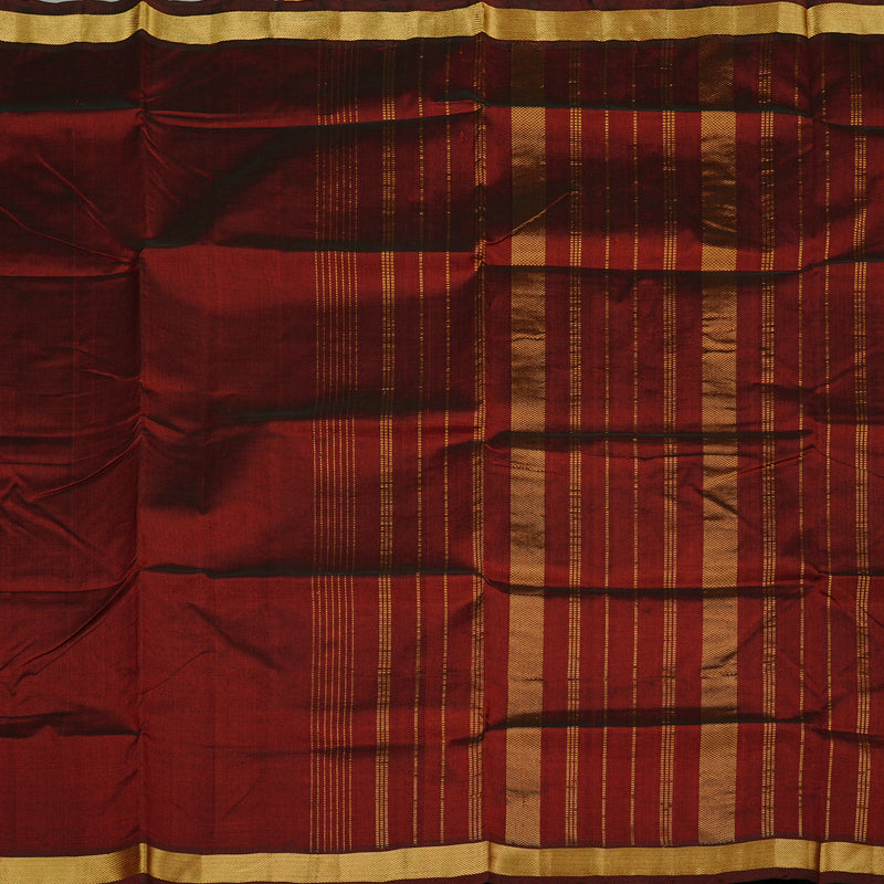 Hayagrivas Handloom Pure Silk Cotton Saree in Dramatic Wine Maroon KBE61D1-8