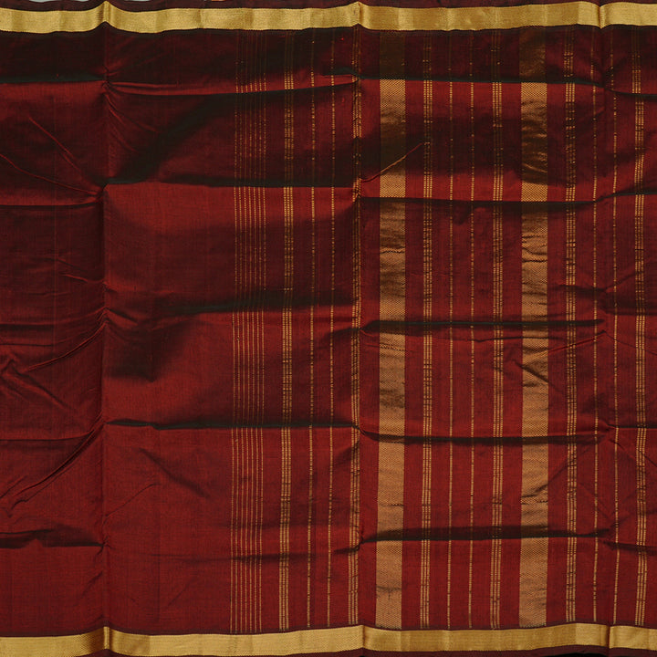 Hayagrivas Handloom Pure Silk Cotton Saree in Dramatic Wine Maroon KBE61D1-8