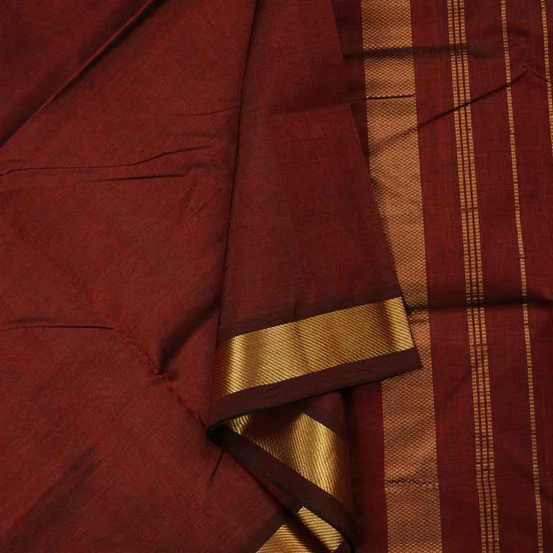 Hayagrivas Handloom Pure Silk Cotton Saree in Dramatic Wine Maroon KBE61D1-8