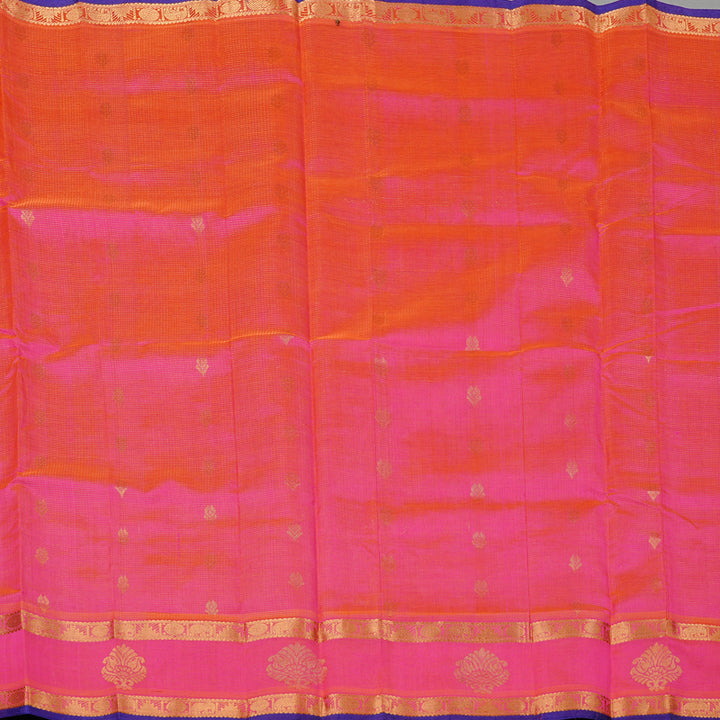 Hayagrivas Handloom Silk Cotton Sarees in Radiant Orangish Pink KBE61D10-2