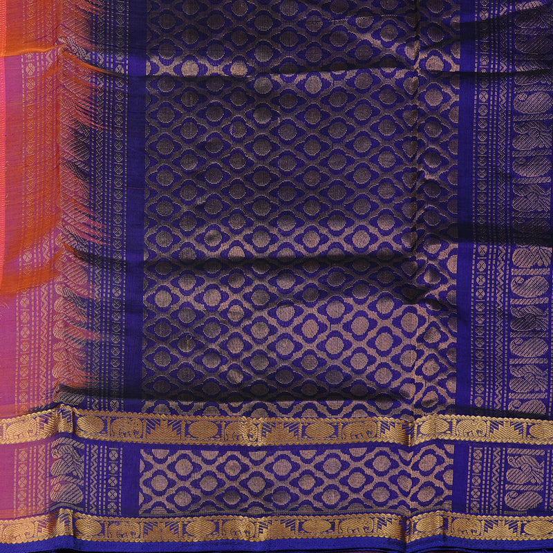 Hayagrivas Handloom Silk Cotton Sarees in Radiant Orangish Pink KBE61D10-2