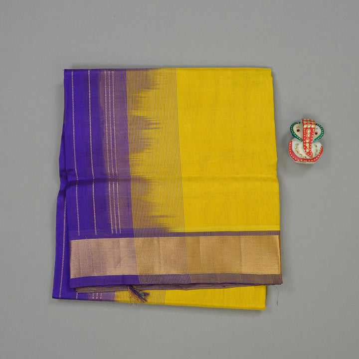 Hayagrivas Handloom Pure Silk Cotton Saree in Dazzling Lemon Yellow KBE61D2-3