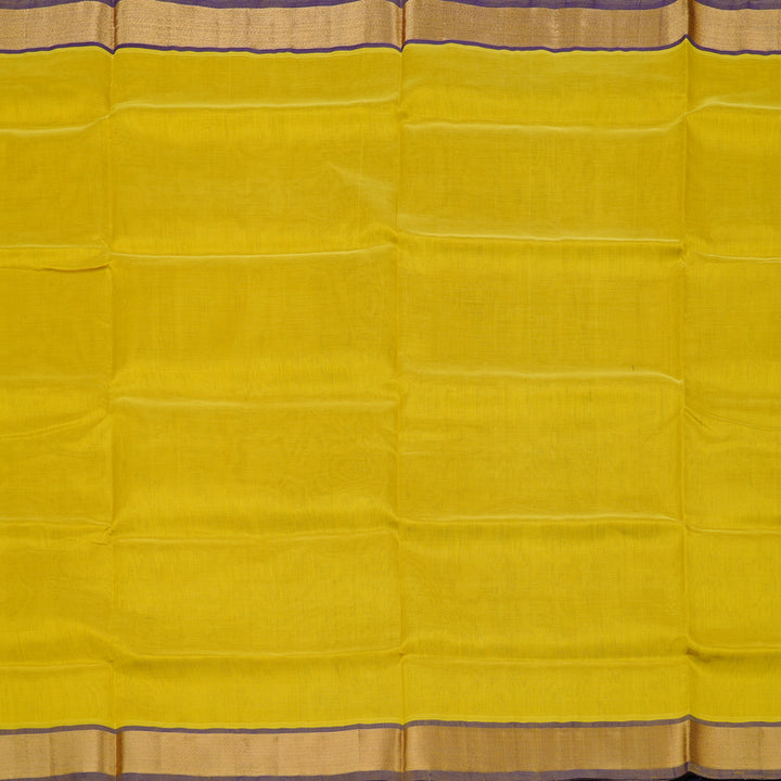Hayagrivas Handloom Pure Silk Cotton Saree in Dazzling Lemon Yellow KBE61D2-3