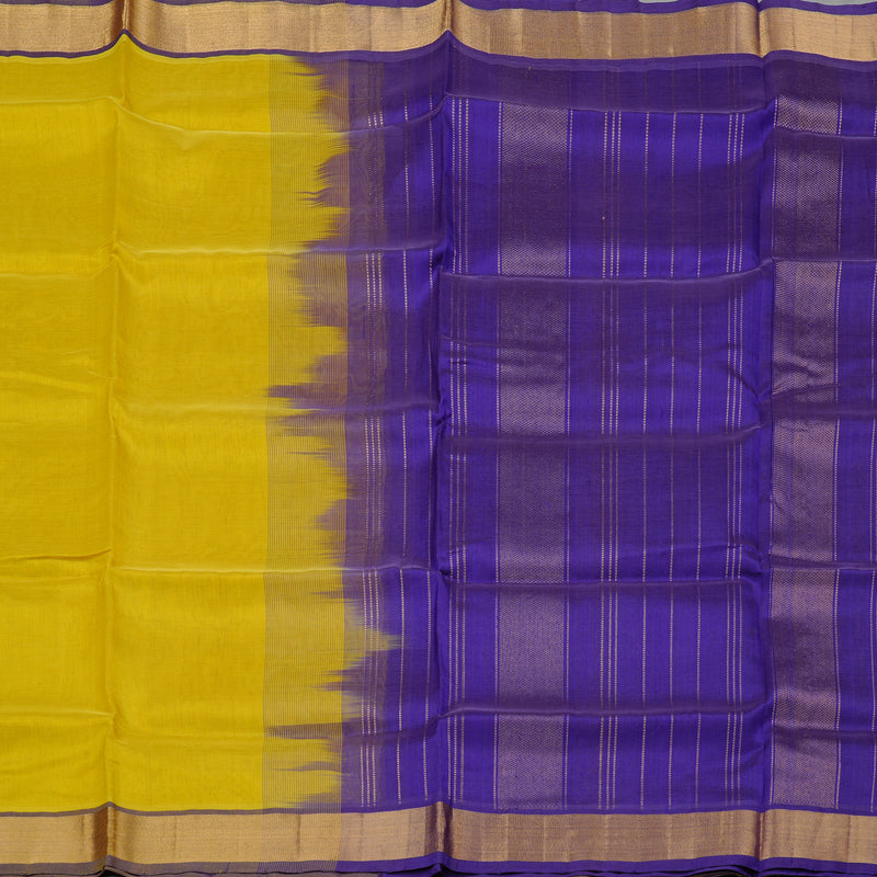 Hayagrivas Handloom Pure Silk Cotton Saree in Dazzling Lemon Yellow KBE61D2-3