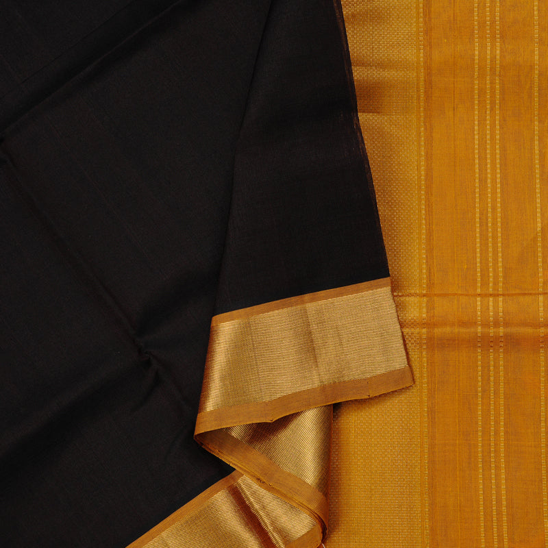 Hayagrivas Handloom Silk Cotton Saree in Classic Black KBE61D2-4