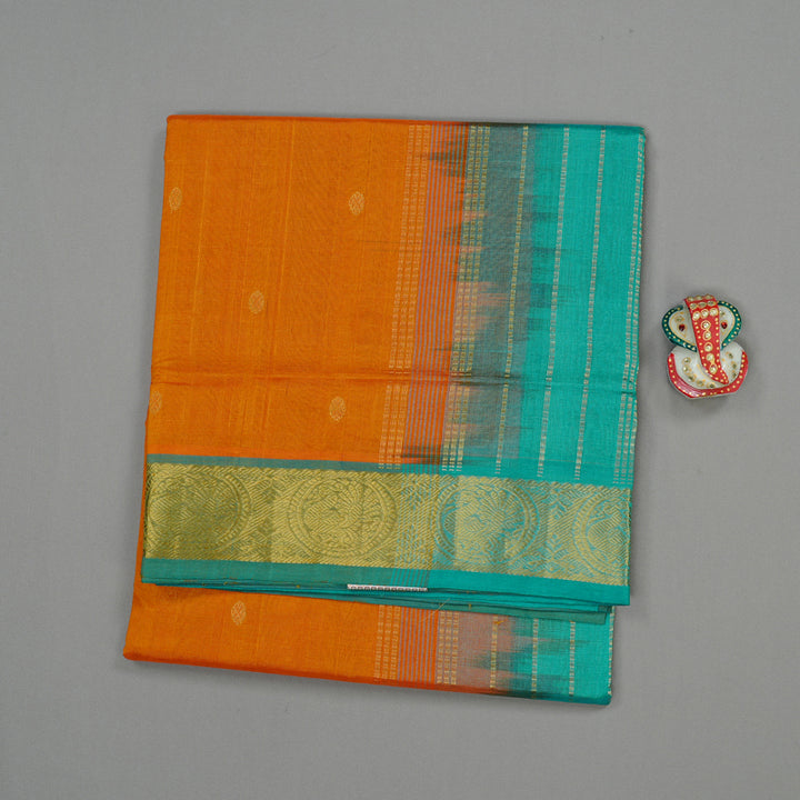 Hayagrivas Handloom Silk Cotton Saree in Luscious Mango Yellow KBE61D3-2