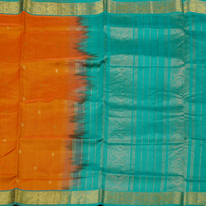 Hayagrivas Handloom Silk Cotton Saree in Luscious Mango Yellow KBE61D3-2