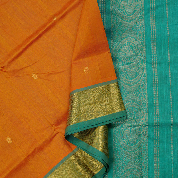 Hayagrivas Handloom Silk Cotton Saree in Luscious Mango Yellow KBE61D3-2
