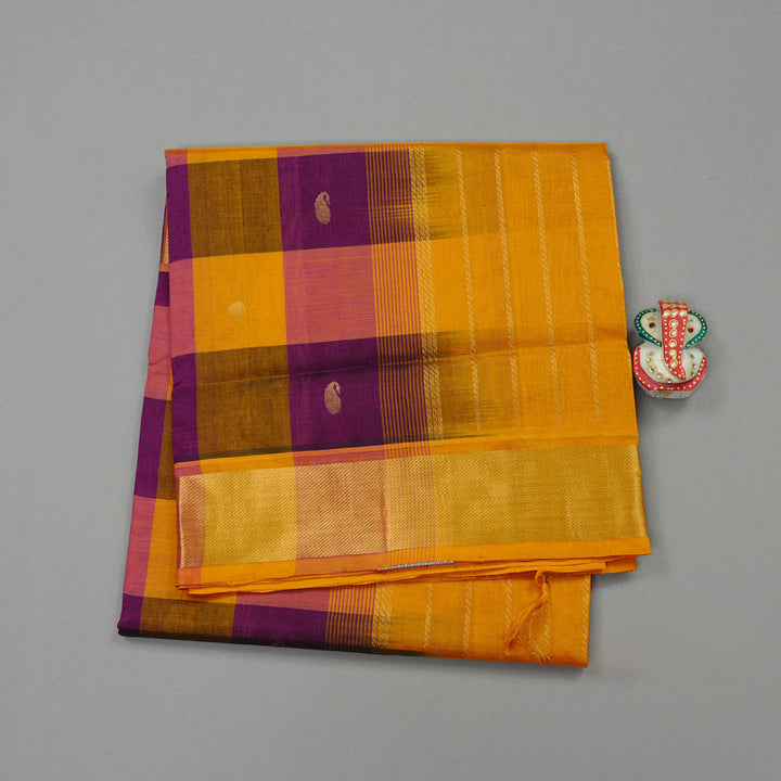Hayagrivas Handloom Pure Silk Cotton Saree in Playful Multi Colour Checks KBE61D4-8