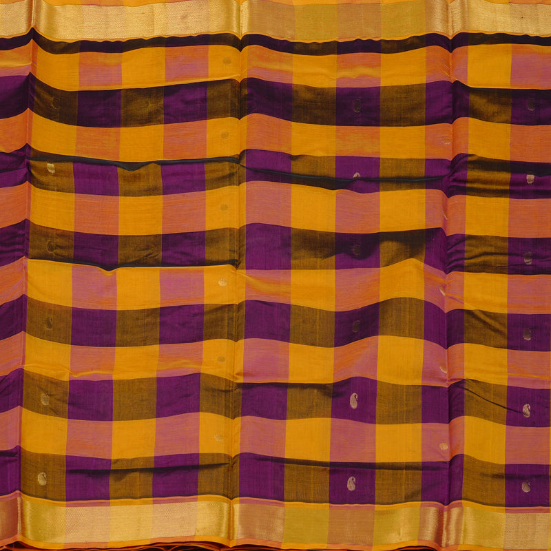 Hayagrivas Handloom Pure Silk Cotton Saree in Playful Multi Colour Checks KBE61D4-8