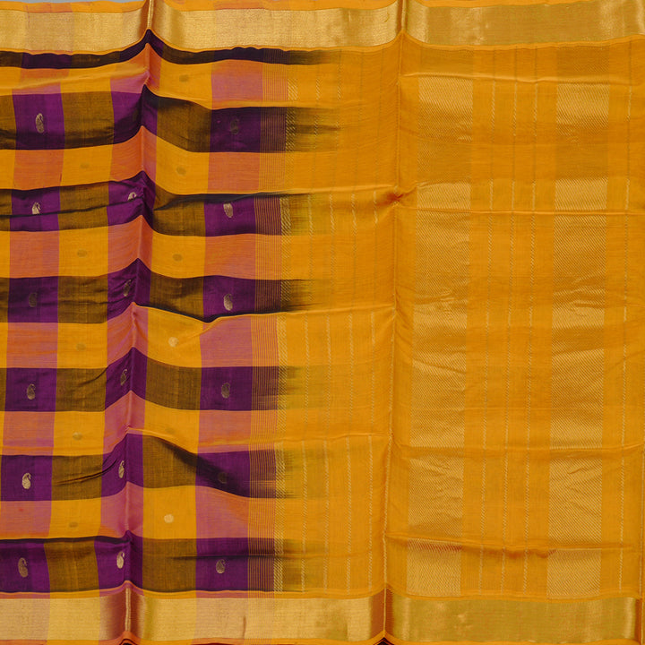 Hayagrivas Handloom Pure Silk Cotton Saree in Playful Multi Colour Checks KBE61D4-8