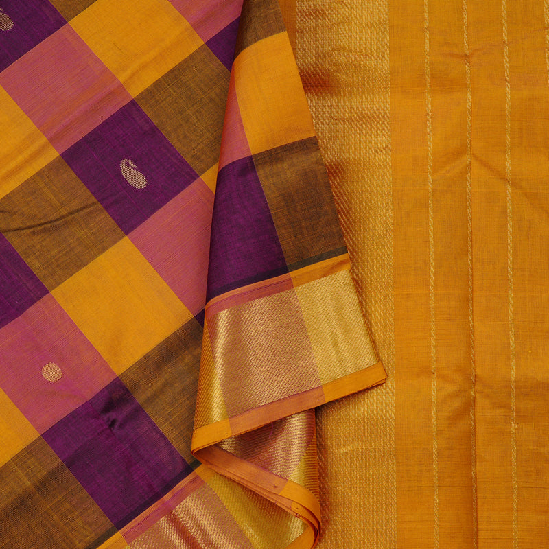 Hayagrivas Handloom Pure Silk Cotton Saree in Playful Multi Colour Checks KBE61D4-8