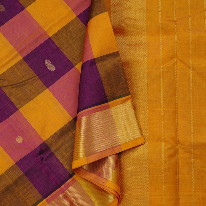 Hayagrivas Handloom Pure Silk Cotton Saree in Playful Multi Colour Checks KBE61D4-8