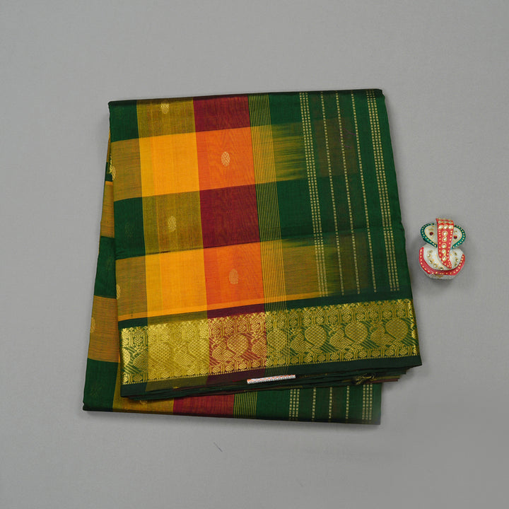 Hayagrivas Handloom Pure Silk Cotton Saree in Eye-Catching Multi Colour Checks KBE61D4-9